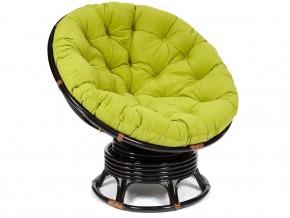 Кресло-качалка Papasan w 23/01 B с подушкой Antique brown, флок Олива в Нижних Сергах - nizhnie-sergi.magazin-mebel74.ru | фото