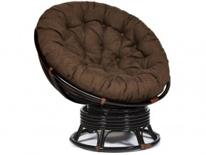 Кресло-качалка Papasan w 23/01 B с подушкой Antique brown, ткань Коричневый в Нижних Сергах - nizhnie-sergi.magazin-mebel74.ru | фото