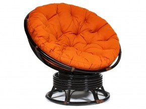 Кресло-качалка Papasan w 23/01 B с подушкой Antique brown, ткань Оранжевый в Нижних Сергах - nizhnie-sergi.magazin-mebel74.ru | фото