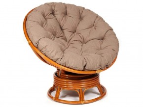 Кресло-качалка Papasan w 23/01 B с подушкой Cognac, экошерсть Коричневый в Нижних Сергах - nizhnie-sergi.magazin-mebel74.ru | фото