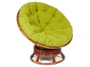 Кресло-качалка Papasan w 23/01 B с подушкой Pecan, флок Олива в Нижних Сергах - nizhnie-sergi.magazin-mebel74.ru | фото