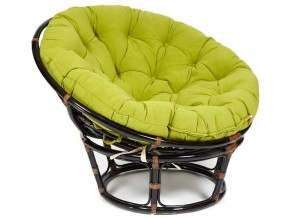 Кресло Papasan 23/01 W с подушкой Antique brown, флок Олива в Нижних Сергах - nizhnie-sergi.magazin-mebel74.ru | фото