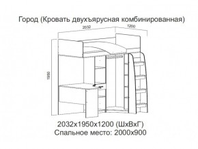 Кровать двухъярусная комбинированная в Нижних Сергах - nizhnie-sergi.magazin-mebel74.ru | фото