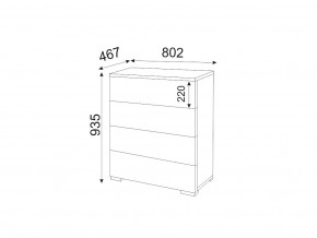 М05 (ручка брусок) Комод (4 ящика) в Нижних Сергах - nizhnie-sergi.magazin-mebel74.ru | фото