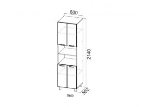 П600/2140 Пенал 600/2140 в Нижних Сергах - nizhnie-sergi.magazin-mebel74.ru | фото